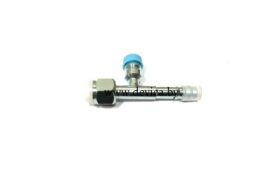 Фитинг  соединительный, под обжимку, сталь, гайка — сталь, 3/4, G12, №12, #12 (16мм), 180° , без стакана, O-Ring, с портом R134a.