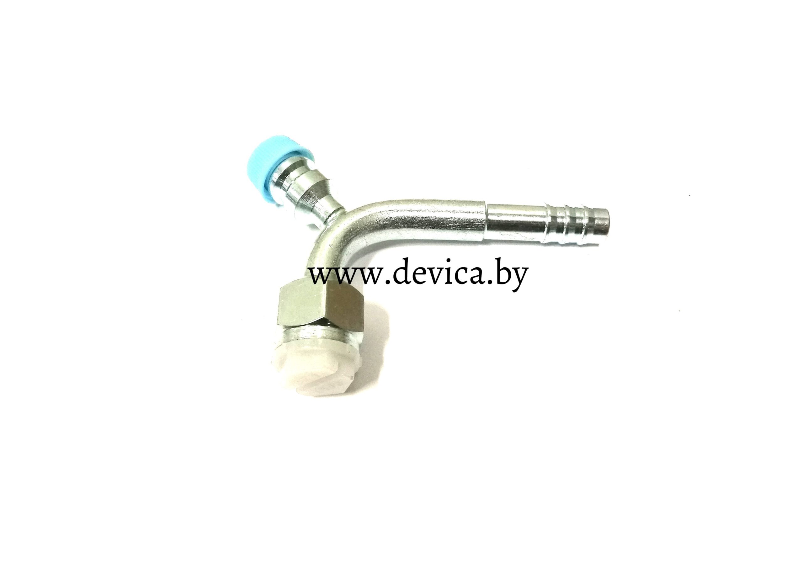 Фитинг соед., под обжимку, сталь, гайка — сталь, 3/4, G12, №12, #12 (16мм), 90°, без стакана,O-Ring, с портом R134a.